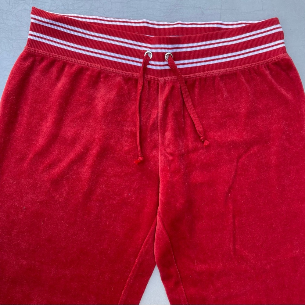 Everlast Red Velour White Velvet Joggers Lounge Track Sweatpants - Picture 3 of 7